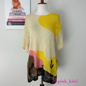 Wildfox Sunset Cactus Lace Up Sweater